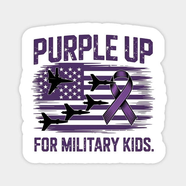 Purple Up for Military Kids – Support Military Children - Month of the Military Child Magnet by ArtistTee ⭐⭐⭐⭐⭐