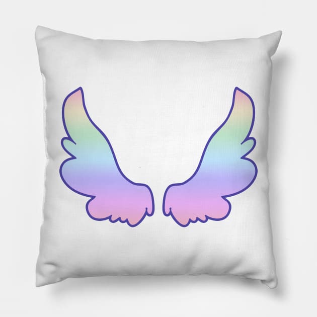 Rainbow Angel Wings Pillow by saradaboru