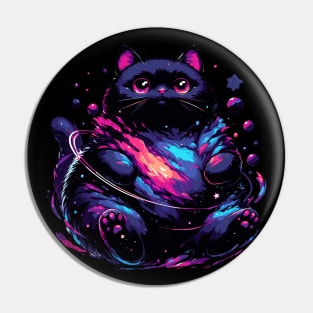 Kawaii Cosmic Cat in Stars Pin