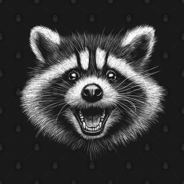 Laughing raccoon by sibosssr