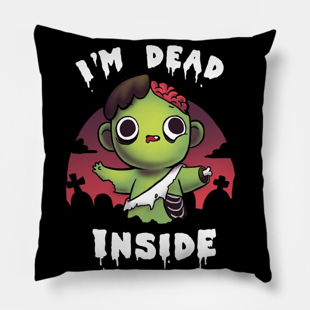 Dead inside Zombie Kid - Halloween Funny Costume Pillow by BlancaVidal