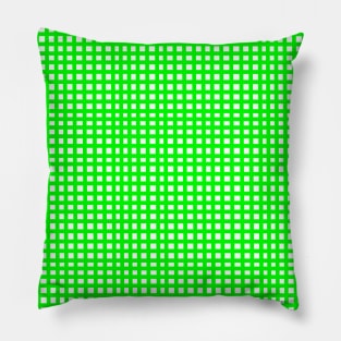 Green mesh grid square lines pattern Pillow