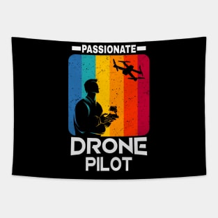 Passionate Drone Pilot vintage retro Drones Flyer Tapestry