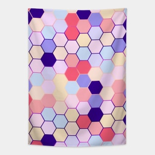 Cute hexagon pastle pattern Tapestry