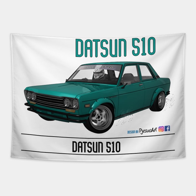 Datsun 510 Aqua Tapestry by PjesusArt