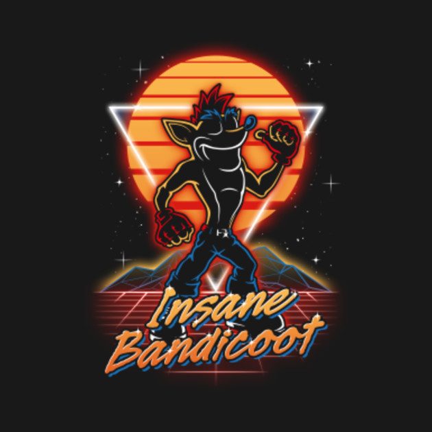 Disover Retro Insane Bandicoot - Crash Bandicoot - T-Shirt