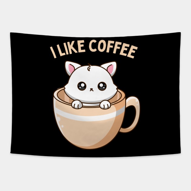 I like Coffee First Cute little cats I need coffee addict This Girl Runs On Caffeine And Sarcasm Tapestry by BoogieCreates