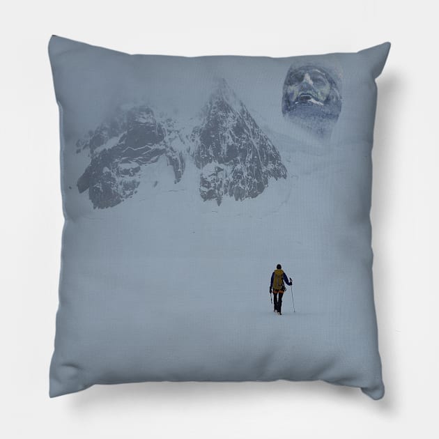 Head in the Mountains Pillow by blackroserelicsshop@gmail.com