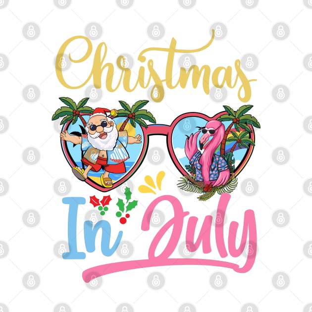 Christmas In July Sunglasses Santa Flamingo Summer Vacation Gift For men Women by tearbytea