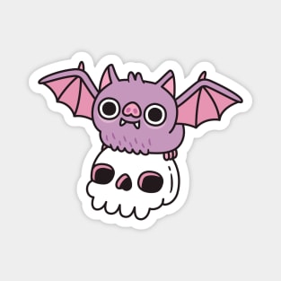 Cute Flying Vampire Bat With Skull Magnet