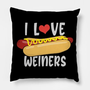 I Love Weiners Hotdogs Sausage Frankfurter Pillow