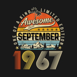 Awesome Since September 1967 Vintage 56th Birthday T-Shirt