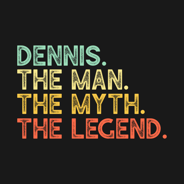 First Name DENNIS Man Myth Legend Fathers Day Gift by Harle