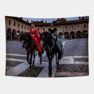 Medieval Historical Architecture Costume Dames Italy Tapestry