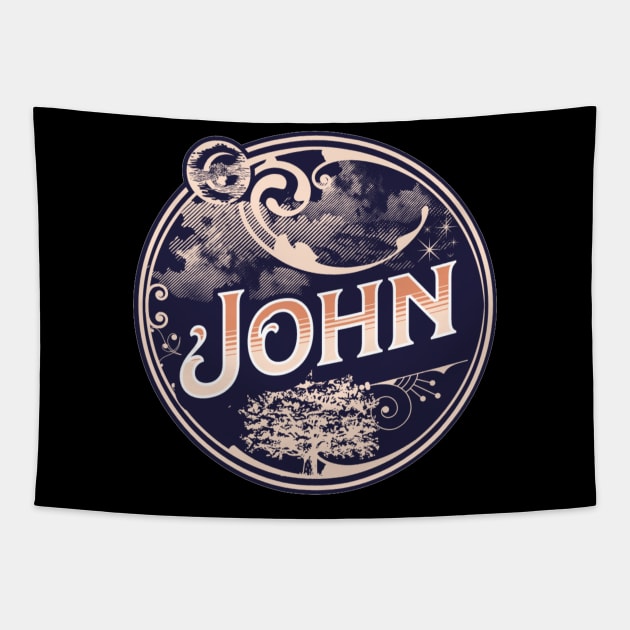 John Name Tshirt Tapestry by Renata's