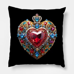 Bejewelled Heart Pillow