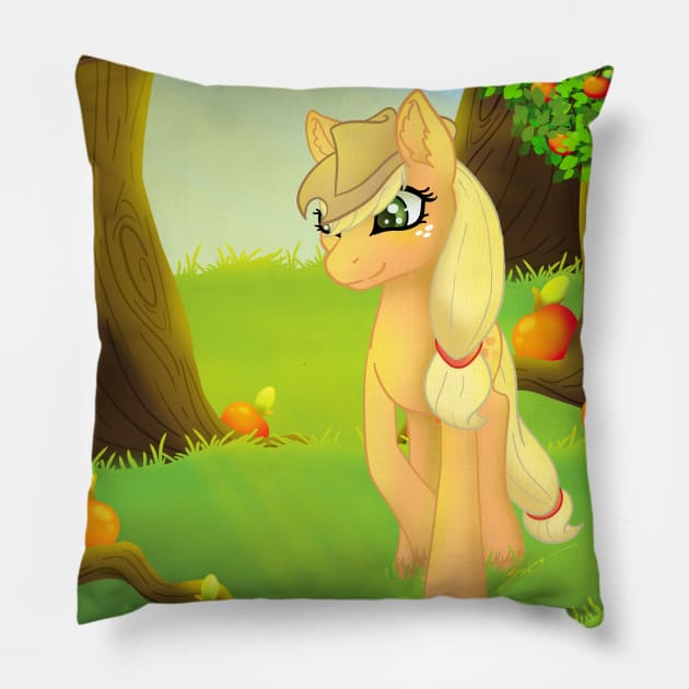 Apple Jack in the Orchard Pillow by ThatCatObsessedDemon