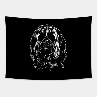 Funny Briard with sunglasses Tapestry