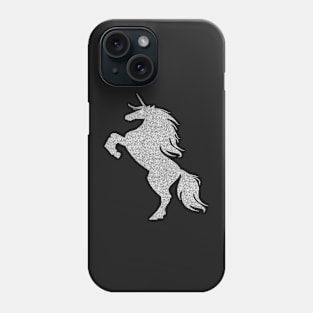 Silver Faux Glitter Magical Rearing Unicorn Phone Case