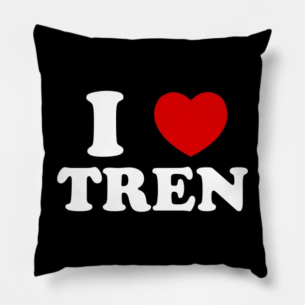 Funny workout Quote, I Love Tren Design,Cool bodybuilder Pillow by hadlamcom