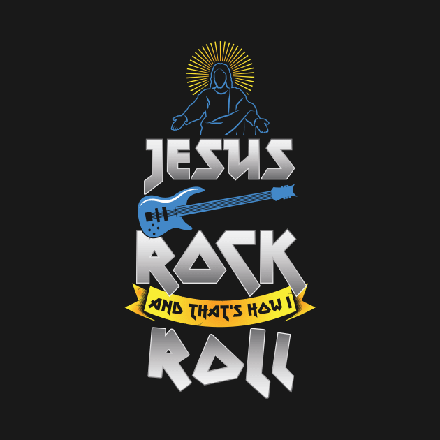 Christianity Guitar Player Jesus Is My Rock & Thats How i Roll Christian by CheesyB