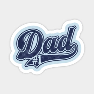 Number One Dad baseball style2 white Magnet