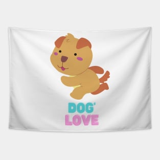 Love dogs my family Tapestry