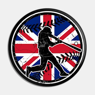 Great Britain Flag Baseball GB Distressed Pin