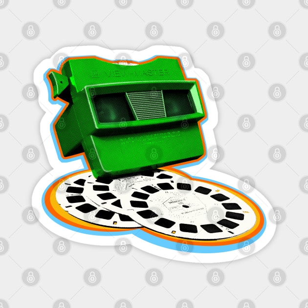 Super View-Master Toy in Green with Candy Color Bursts Magnet by callingtomorrow