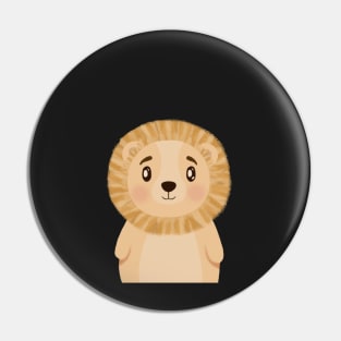 Baby Lion Illustration Pin