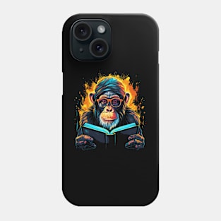 Chimpanzee Reads Book Phone Case