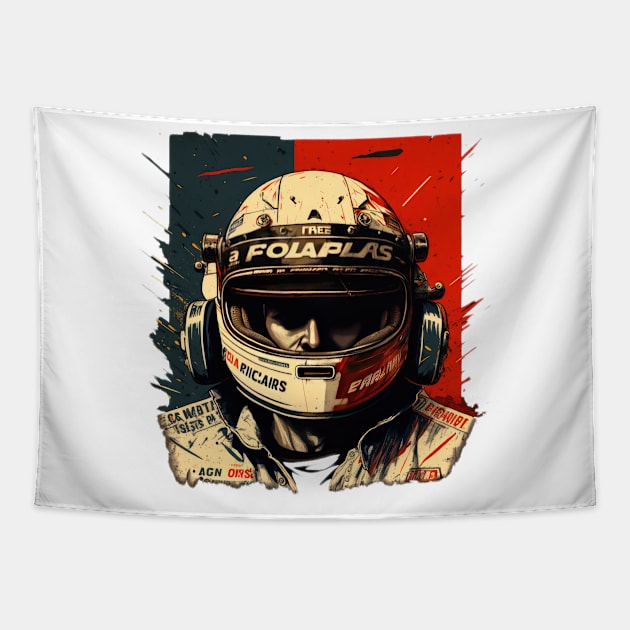 F1 driver's helmet Tapestry by remixer2020