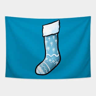 Blue Christmas Stocking Tapestry