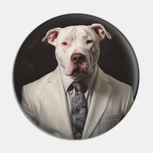 Dogo Argentino Dog in Suit Pin