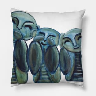 Watercolor - Hear, see, speak no evil Pillow