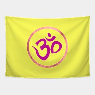 Spiritual Om Yoga Purple Meditation Symbol Tapestry