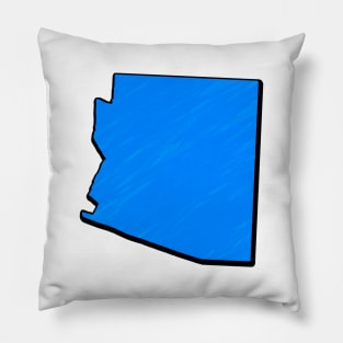 Bright Blue Arizona Outline Pillow