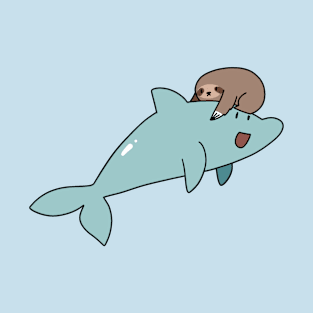 Sloth Riding a Dolphin T-Shirt