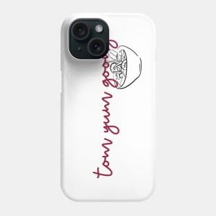 tom yum goong - maroon red - with sketch Phone Case