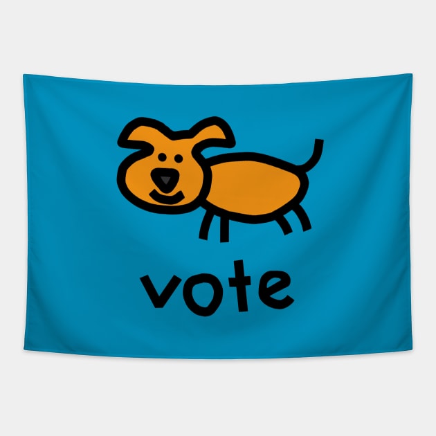 Vote Political Dog Tapestry by ellenhenryart