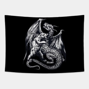 Bear Vs Dragon Tapestry