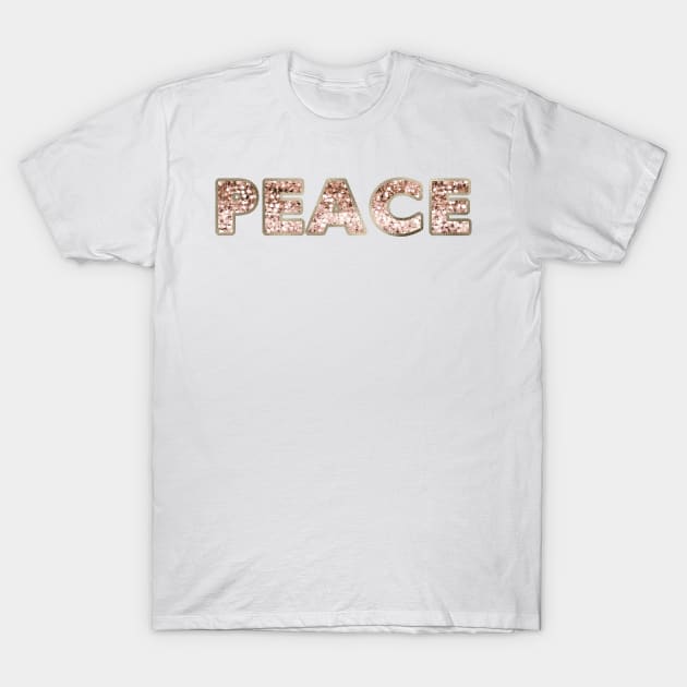 Peace - rose gold glitter - Peace - T-Shirt