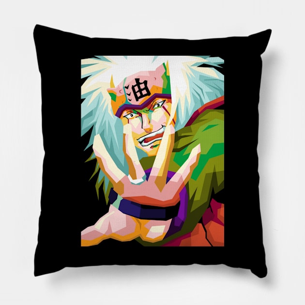 Jiraya In Trends Wpap Art Pillow by animaperio pixel retro