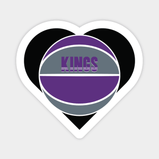 Heart Shaped Sacramento Kings Basketball Magnet