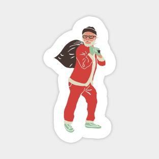 Hipster Santa Magnet