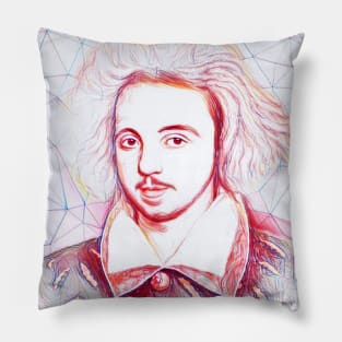 Christopher Marlowe Portrait | Christopher Marlowe Artwork | Line Art Pillow