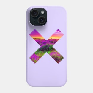 Purple Lavender Field • Letter X Background Cross Shaped Window Aperture. Phone Case