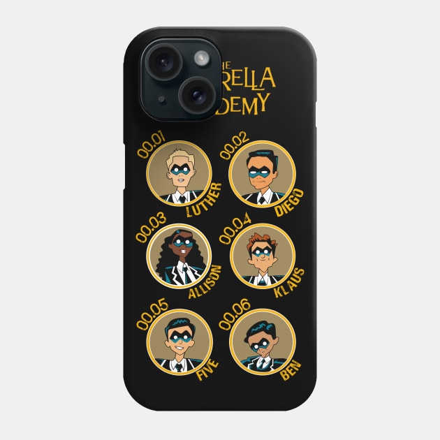 UMBRELLA ACADEMY: ALL CHARACTERS CARTOON Phone Case by FunGangStore