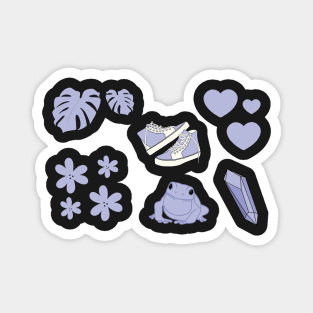 Cute Aesthetic Sticker Pack - Pastel Lilac Purple Magnet