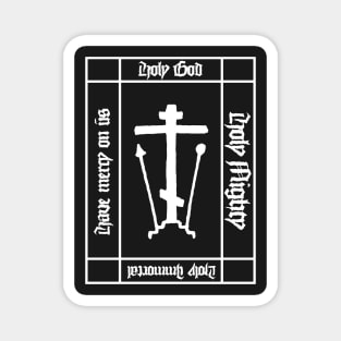 Trisagion Prayer Eastern Orthodox Cross Gothic Magnet